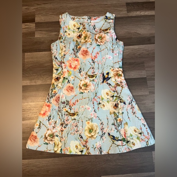 Midasen Pastel Winery Fit&Flare Floral Mini Dress SZ M - Picture 7 of 14